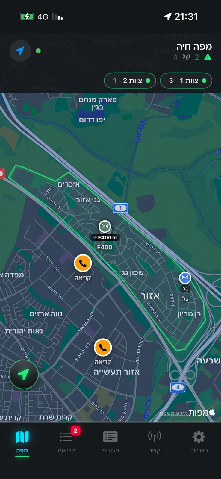 Dispatch 360 Ai app — live map with calls and devices